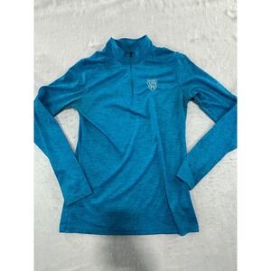 Mayo Clinic Blue Space Dye Quarter Zip Pullover Long Sleeve Athletic Top Mens S